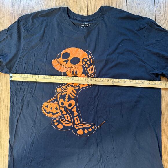 DISNEY HALLOWEEN MICKEY MOUSE SKELETON T-SHIRT Size 3XL Black Orange - Picture 6 of 6